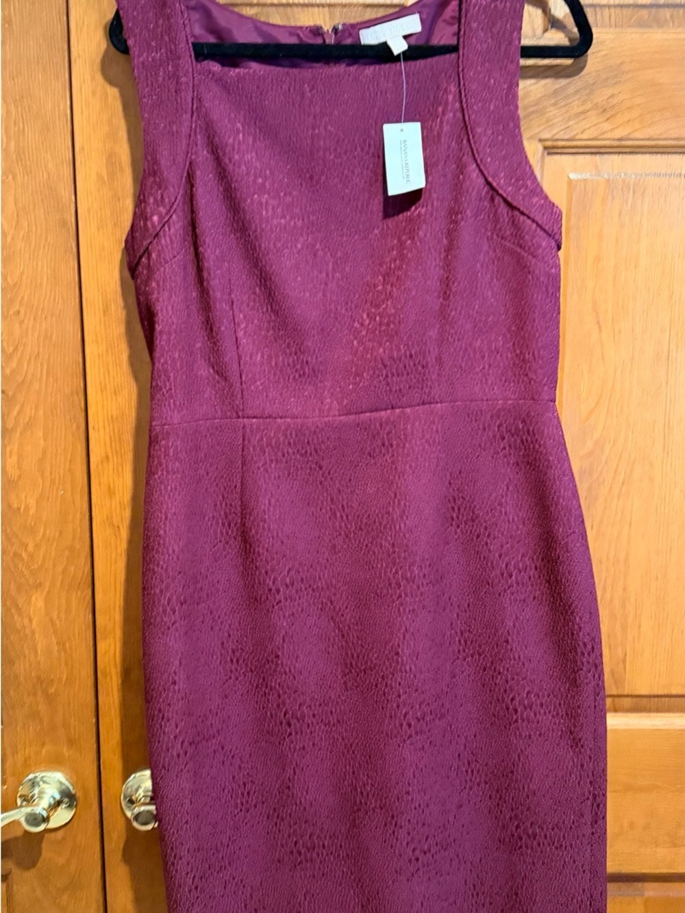 Banana Republic Textured Plum Sleeveless Midi Dress